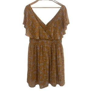 Forever 21 ruffled floral tan dress Size 0X